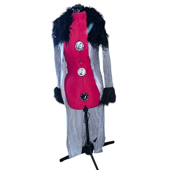 Urban Outfitters Janis Faux Fur Trimmed Ribbed Duster Cardigan Sz XS Front Clasp - Picture 12 of 16